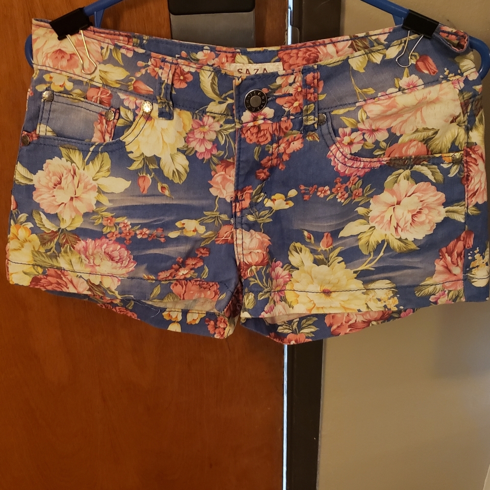 Saza Jeans Floral Print Shorts Size 7